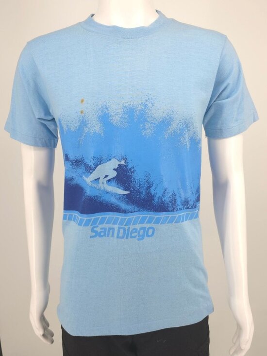 Power-T Other - Vintage 1980s Power-T Hogenson San Diego Wrap Around Surf Graphic T-Shirt (S/M)